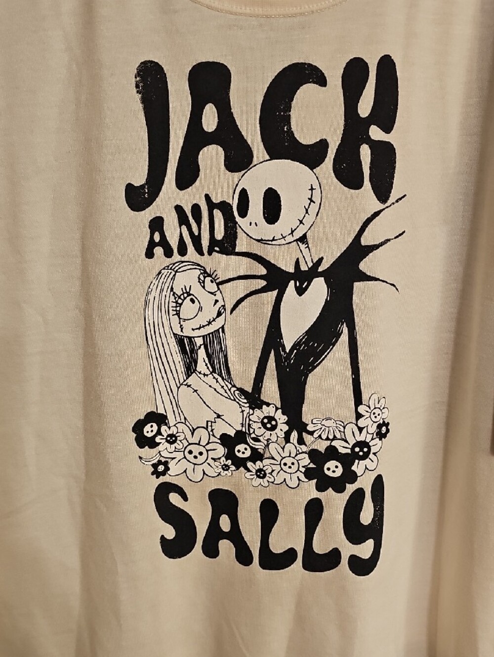 Disney Jack and Sally Tank Top Pajama Set In Cream & Black - Picture 6 of 7